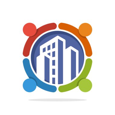 Vektör çizim simgesini ortaklık iş inşaat kalkınma kavramı ile