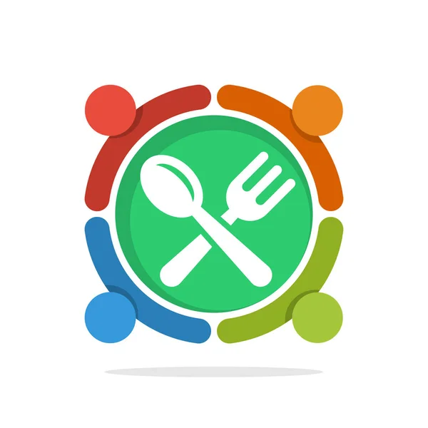 Векторна Іконка Ілюстрація Концепцією Партнерів Ресторанній Співпраці Кулінарна Спільнота — стоковий вектор