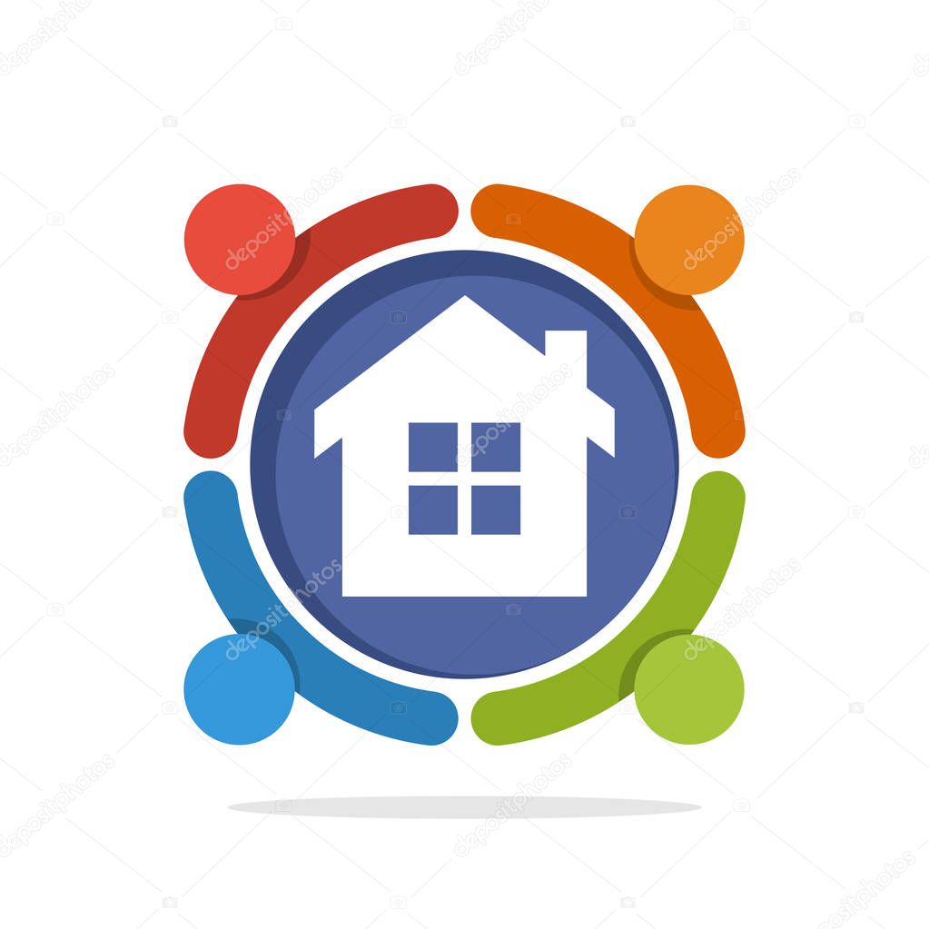 Vector illustration icon with the concept of partnership business for construction development