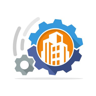 Vektör çizimi simge inşaat projelerinin geliştirilmesi için süreç yönetim sistemi kavramı ile