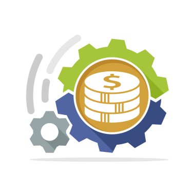 vektör çizim simgesini bir para verme makinesi, bir pasif gelir sistemi kavramı kavramı ile