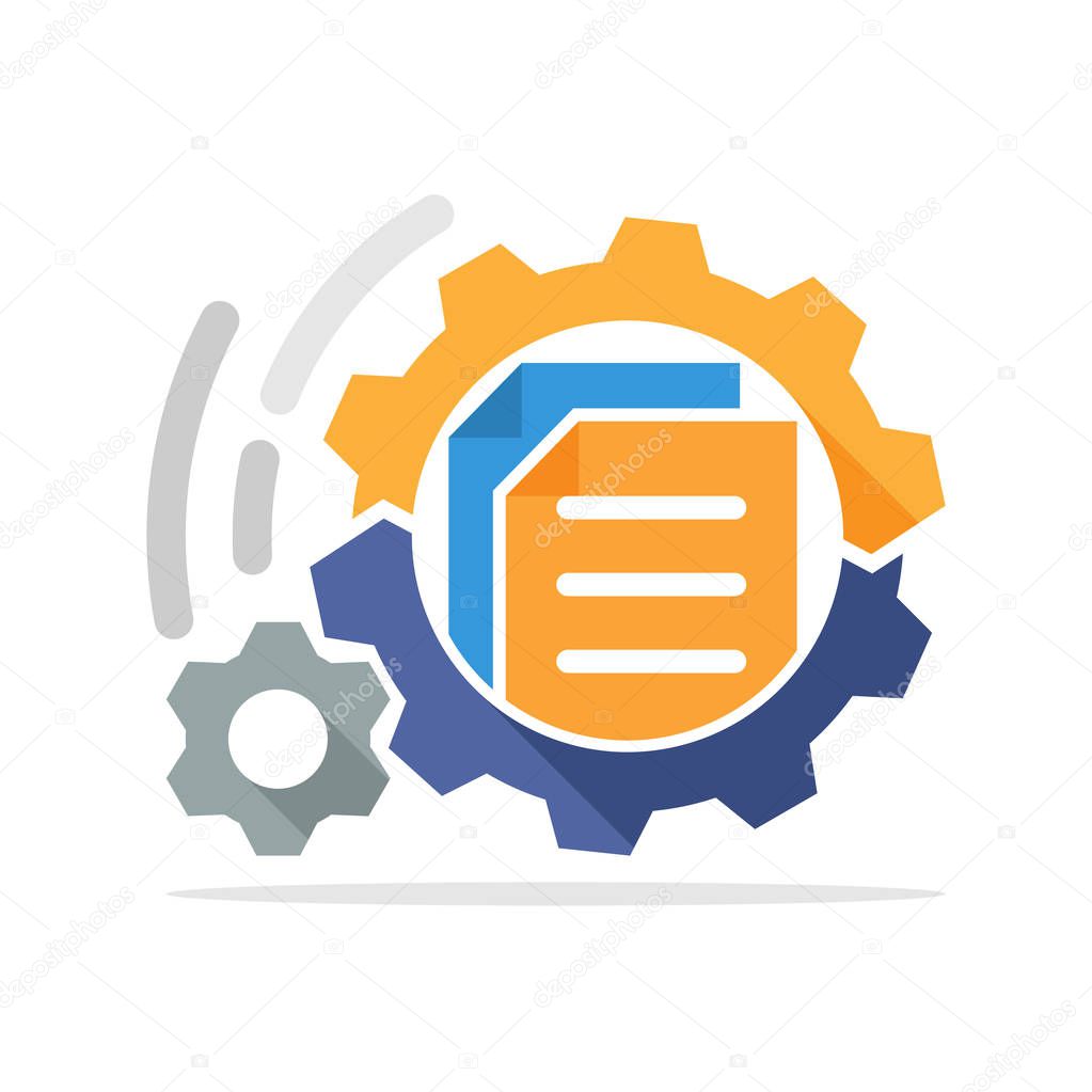 Vector illustration icon with the concept of paperwork, documentation production