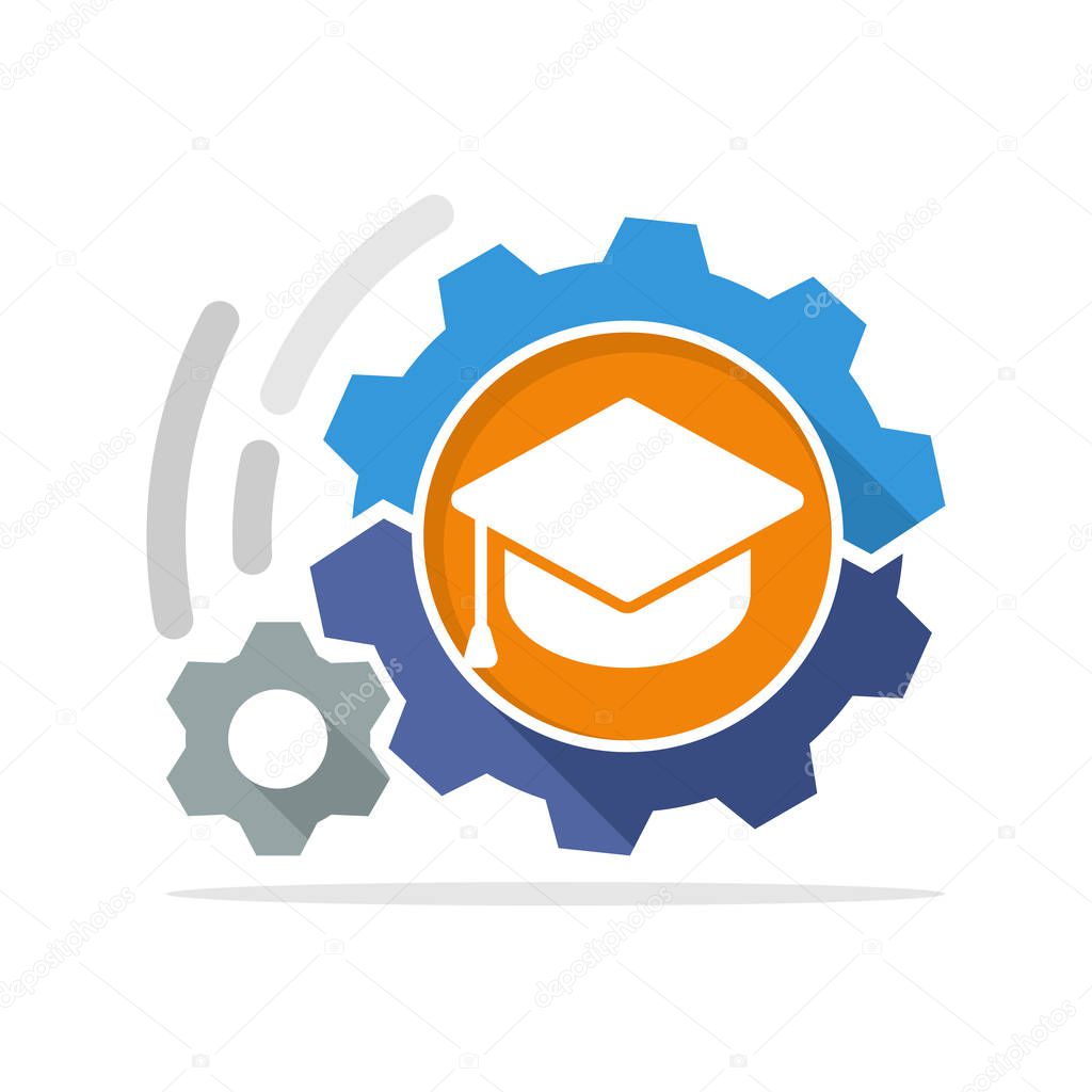 Vector illustration icon with the concept of an educational media operating system