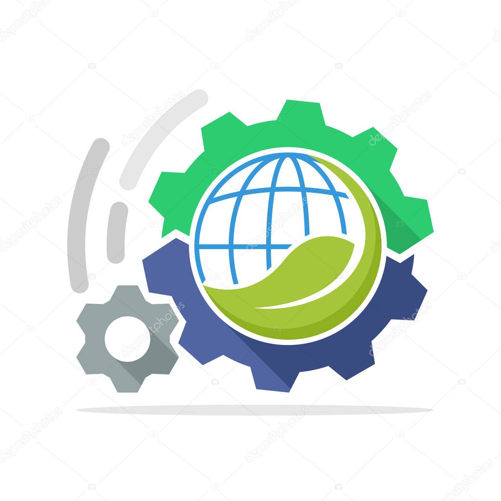 Vector illustration icon with the concept of an environmentally friendly production process