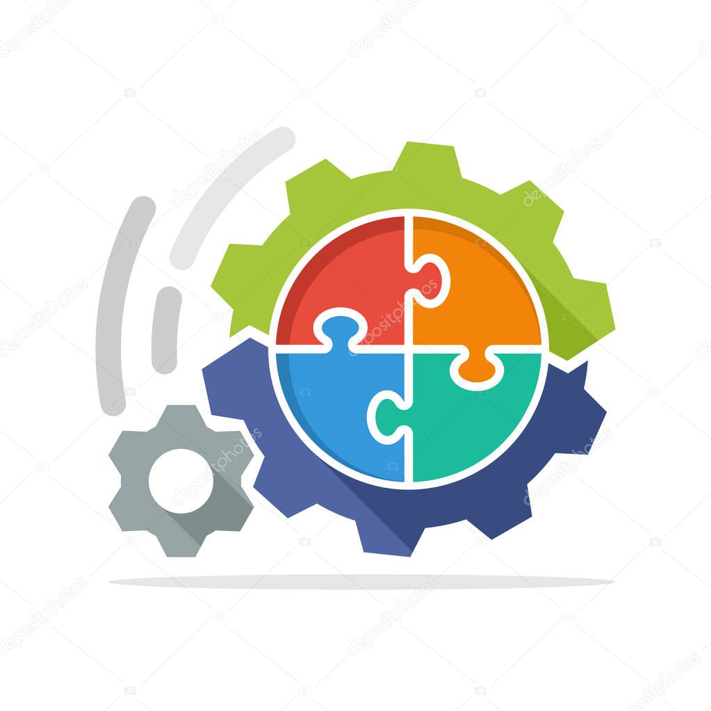 Vector icon illustration with the concept of problem solving process