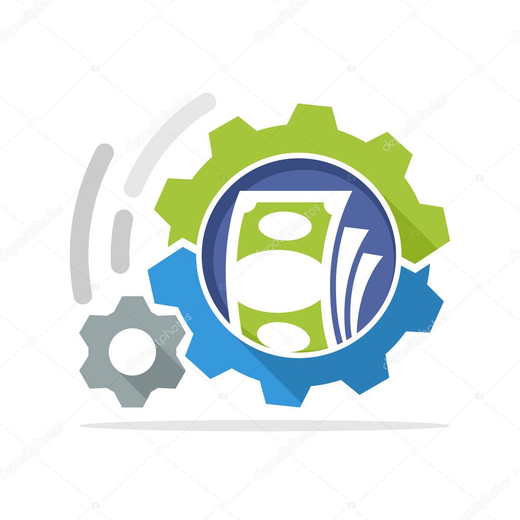 vector illustration icon with the concept of a money-making machine, the concept of a passive income system