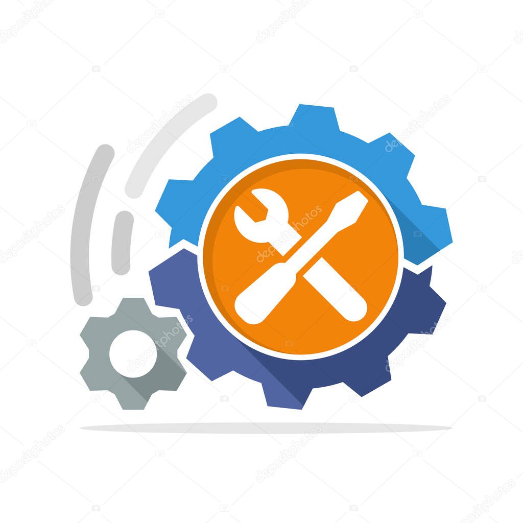 vector illustration icon with the concept of the work process settings