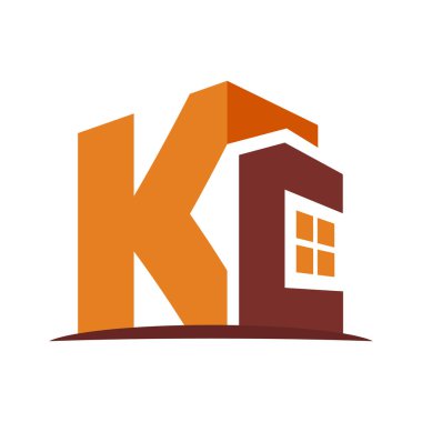 K ve C harfleri kombinasyonu ile inşaat iş simgesi amblemi
