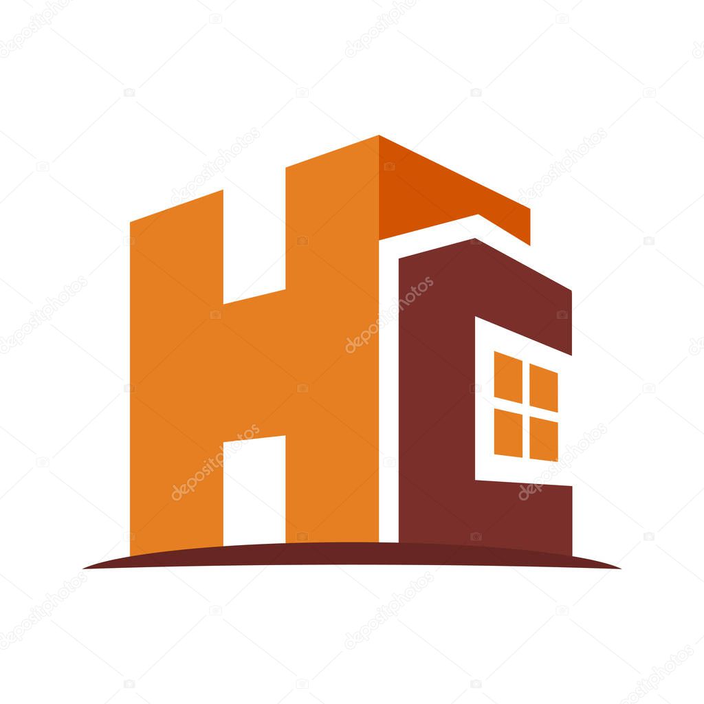 Icon logo for the construction business, with combination of the initials H & C