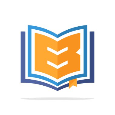 baş harfleri logo simge açık bir kitap ayrıntılı ilk harflerini kavramı ile mektup B