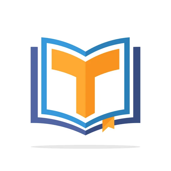 Значок Логотипа Инициалов Концепцией Открытой Книги Инициалами Буквы — стоковый вектор