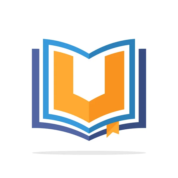 Значок Логотипа Инициалов Концепцией Открытой Книги Инициалами Деталей Буква — стоковый вектор