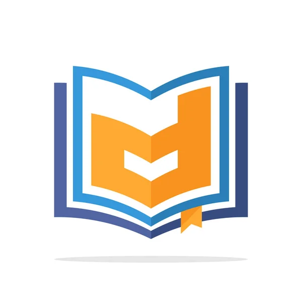 Ініціали Значок Логотипу Концепцією Відкритої Книги Детальною Літерою — стоковий вектор