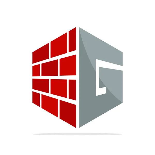 Ícone Logotipo Inicial Para Negócio Construção Com Conceito Uma Combinação —  Vetores de Stock
