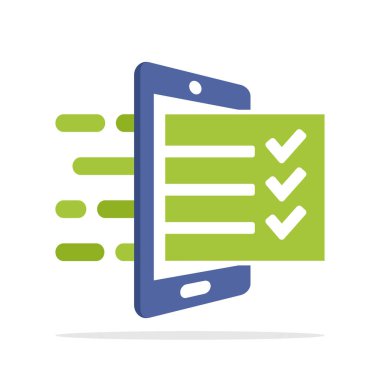 vektör çizim simgesini anket, değerlendirme, kavramı ile bir mobil uygulama hizmetleriyle gözden geçirin