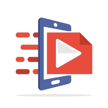 Mobil uygulama ile multimedya dosya bilgileri erişme kavramı ile vektör illüstrasyon simge