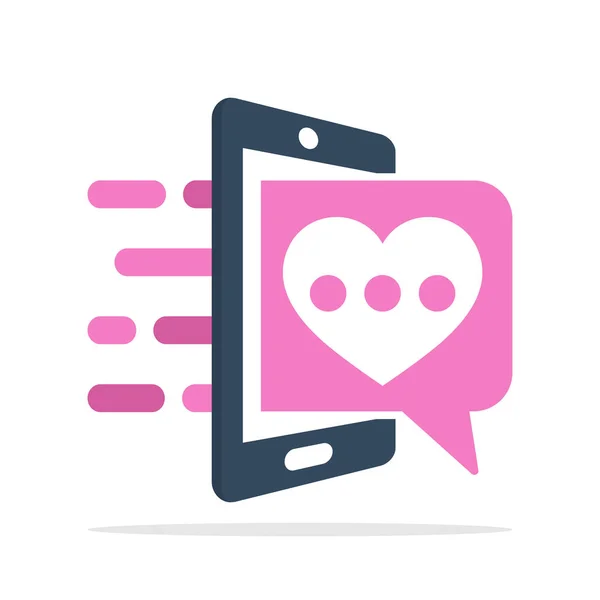 Vector Illustratie Pictogram Met Mobiele Applicatie Concept Voor Online Dating — Stockvector