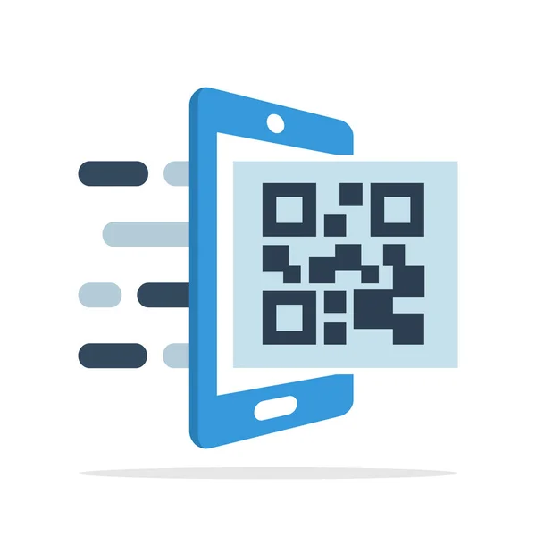 vektör çizim simgesini bir mobil uygulaması ile Qr-code servislere kavramı ile