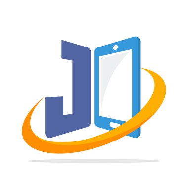 J harfi adının baş harfleri ile smartphone becerikli alet iş için ilk logo simge