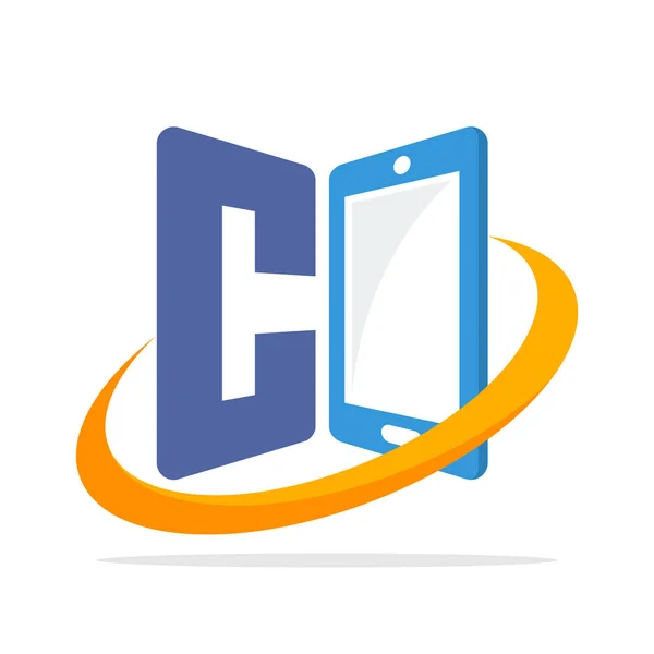 Начальная Иконка Логотипа Бизнеса Смартфонов Инициалами Буквы — стоковый вектор