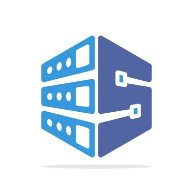 İlk logo simge için web hosting iş S harfi ilk ayrıntılarla