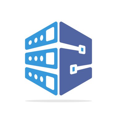 İlk logo simge için web hosting iş mektup Z ilk ayrıntılarla