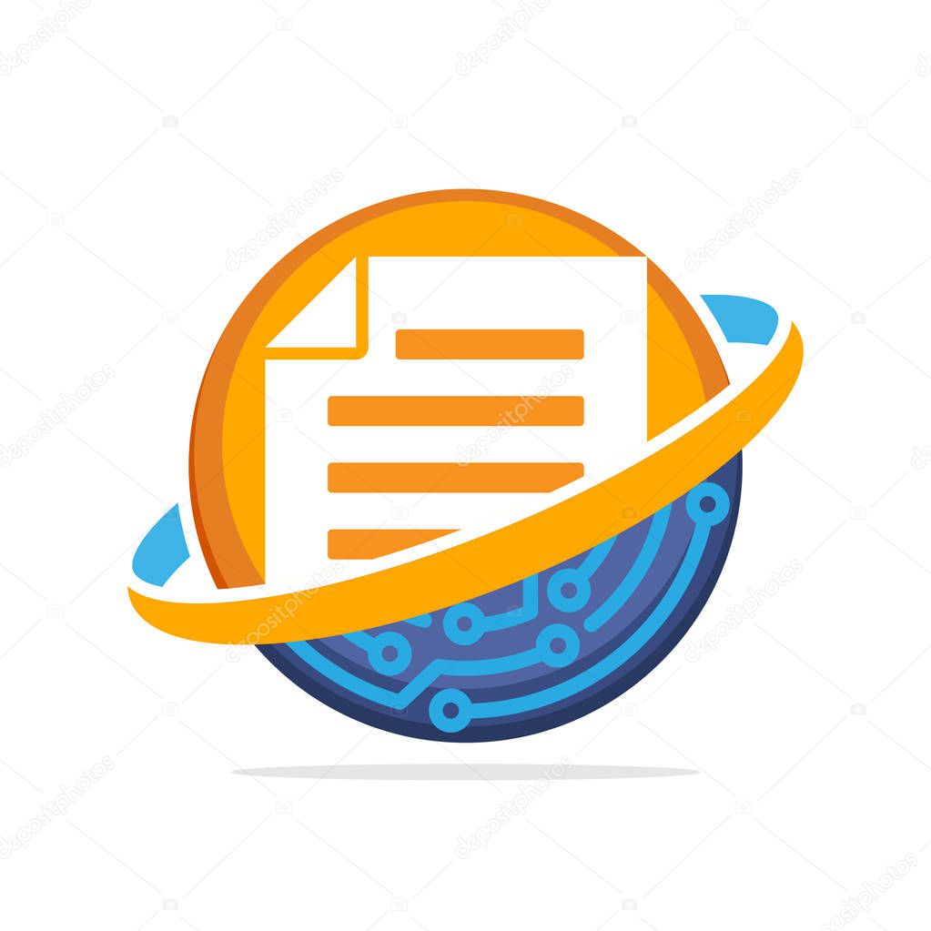 Illustration icon with the concept of a digital document management system