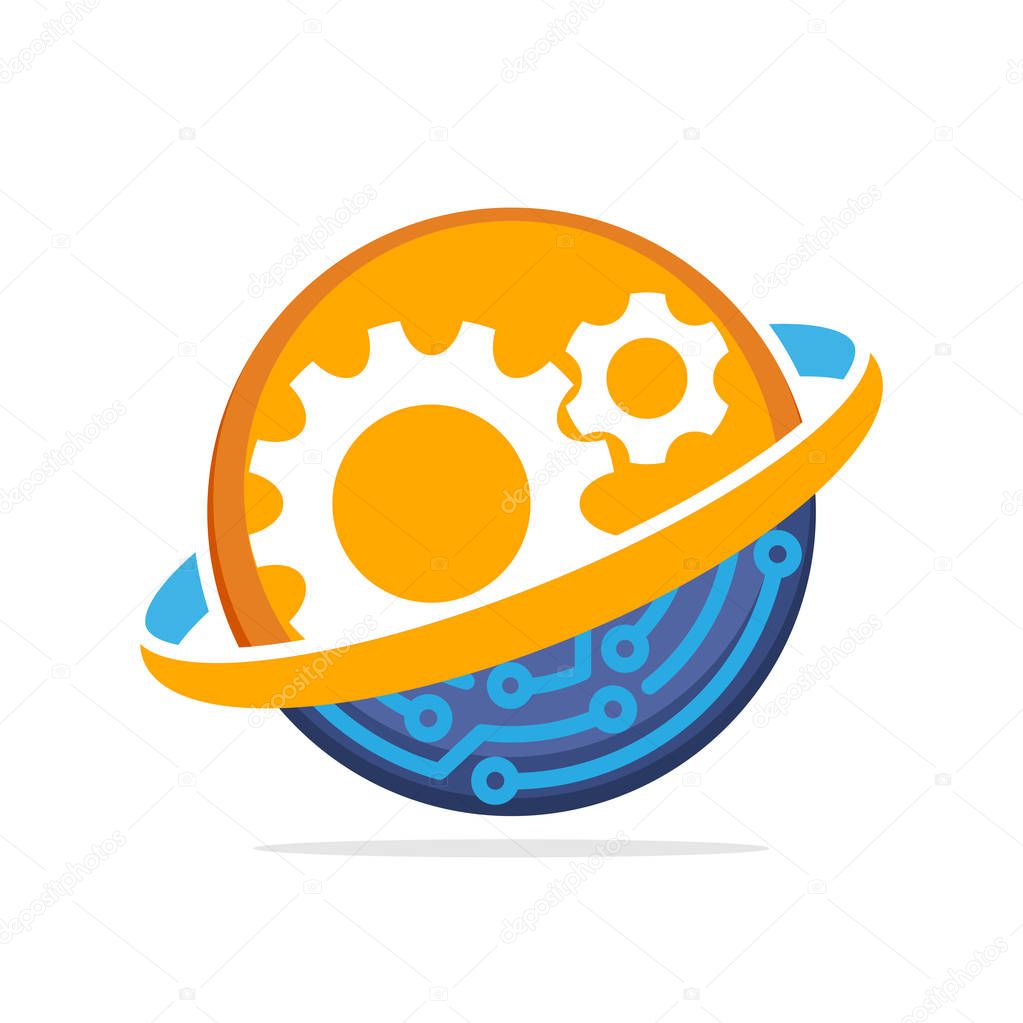 Vector illustration icon with an operational working concept that integrates advanced technology systems