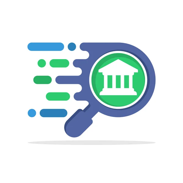 銀行についての情報を見つけるための応答検索アプリケーションの概念とベクトル イラスト アイコン — ストックベクタ
