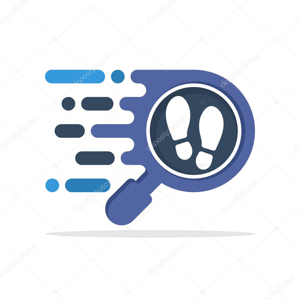 Vector illustration icon with the concept of a responsive search access to find information about evidence