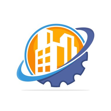 Vektör çizimi simge inşaat iş yönetir çalışma sistemi kavramı ile