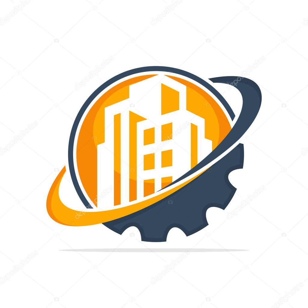 Vector illustration icon with the working system concept that manages the construction business