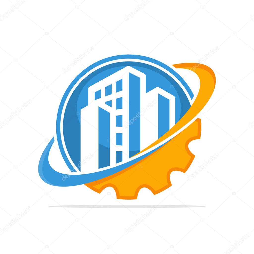 Vector illustration icon with the working system concept that manages the construction business