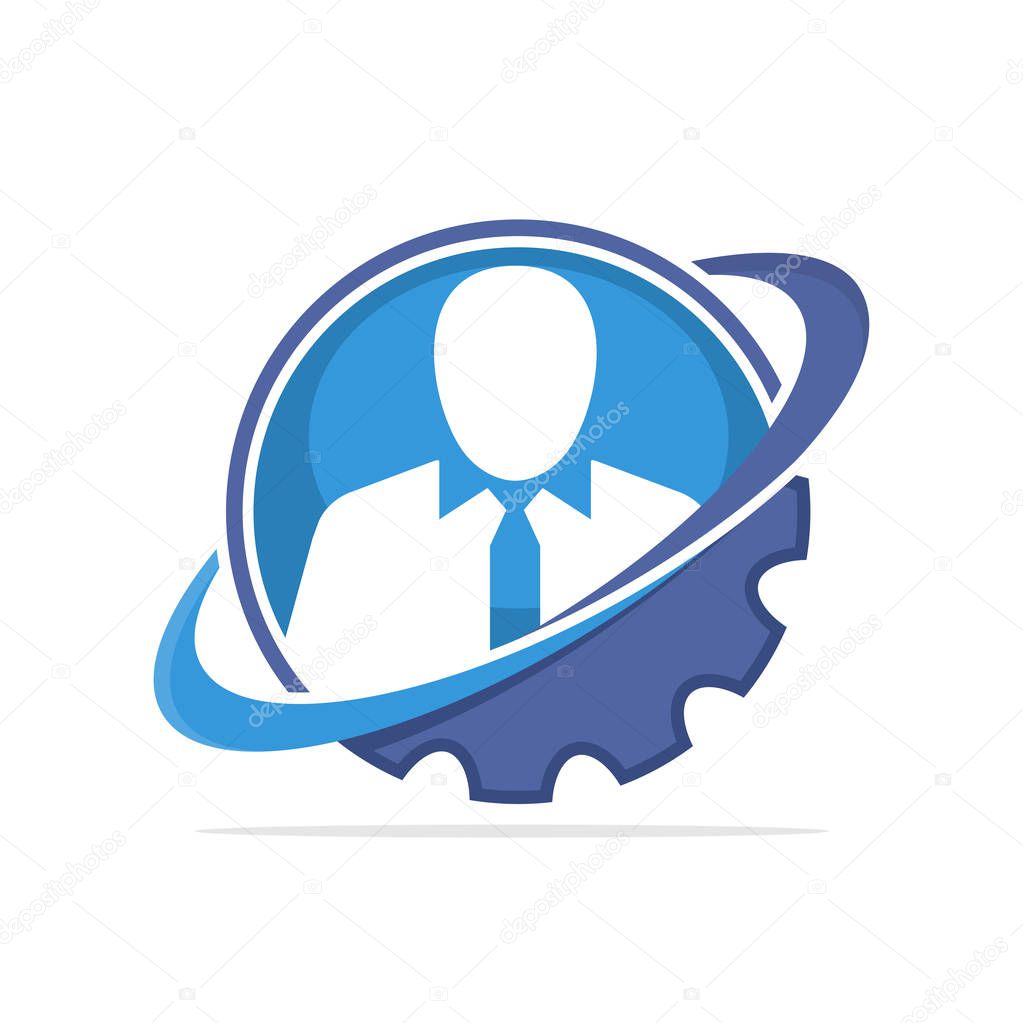 Vector illustration icon with the employee management system concept