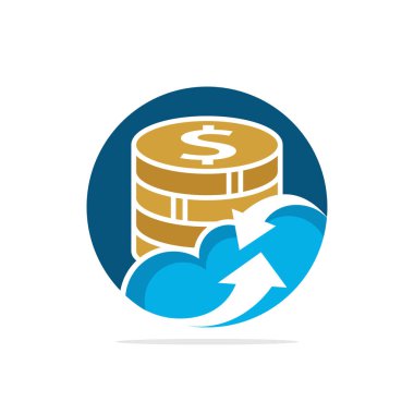 Vektör çizim simgesini sistem finansal hizmetler için bulut kavramı ile