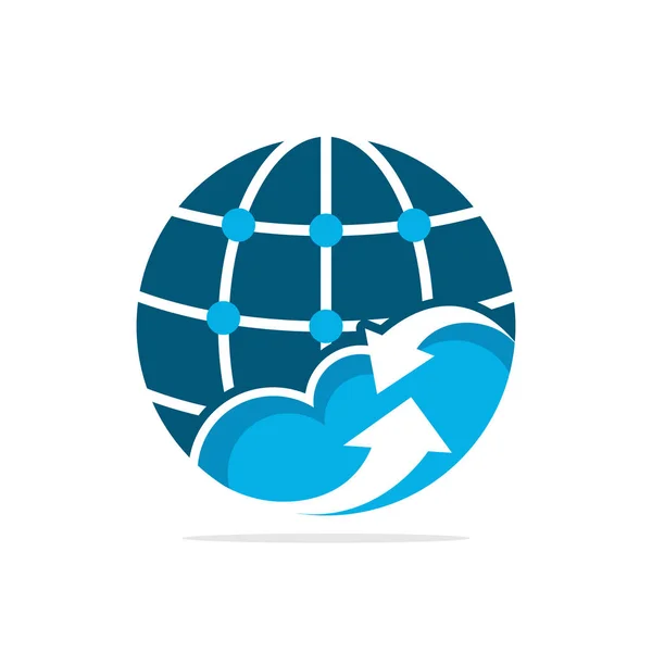 Wektor Ilustracja Ikony Koncepcją Globalnej Sieci Systemy Przetwarzania Chmurze — Wektor stockowy