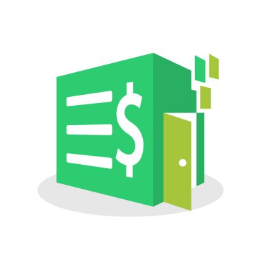 Vektör çizim simgesini online medya kavramı ile uzay mali sınırlamalar üstesinden gelmek için bir çıkış yolu, bir çözüm bütçe planlama çözümleri bulmak için