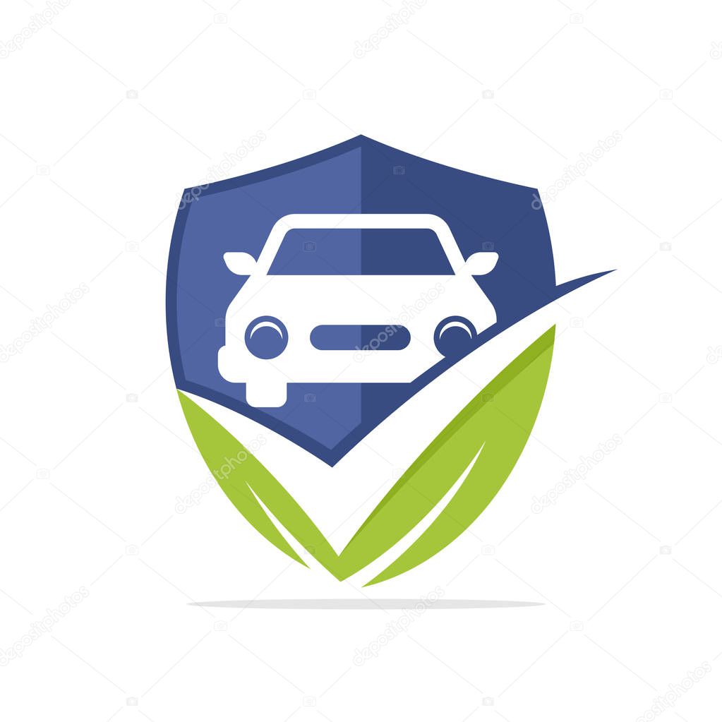 Vector illustration icons with the concept of good protection and development of environmentally friendly cars