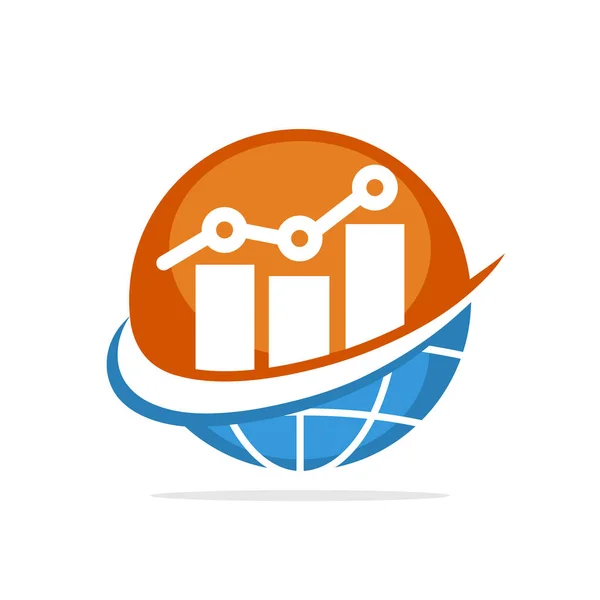 Icono Ilustración Vectorial Con Concepto Gestión Negocio Económico Global — Archivo Imágenes Vectoriales