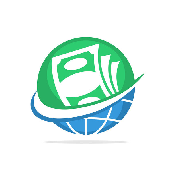 Vector illustration icon with the concept of managing the global financial system