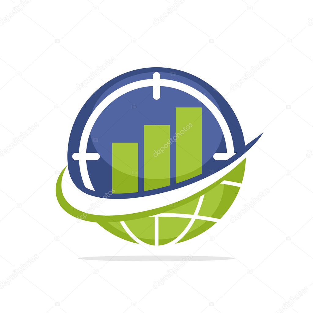 Vector illustration icon with the concept of global business strategic management