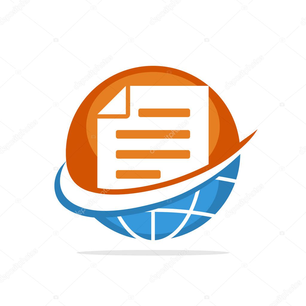 Vector illustration icon with the concept of international document management