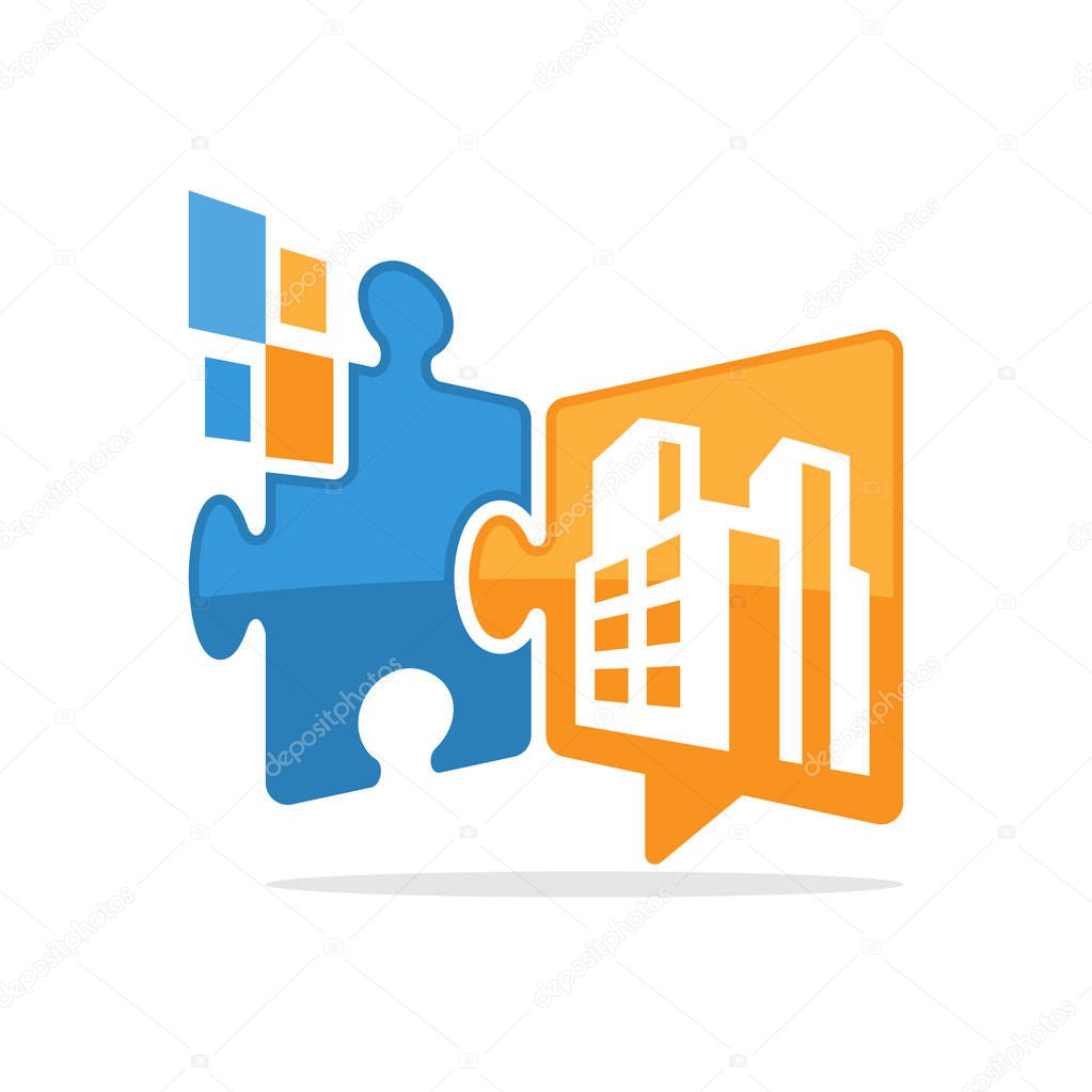 Vector illustration icon with the concept of an online media solution that communicates about information on urban problems