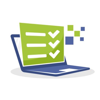 Online anket iş kavramı ile vektör çizim simgesi