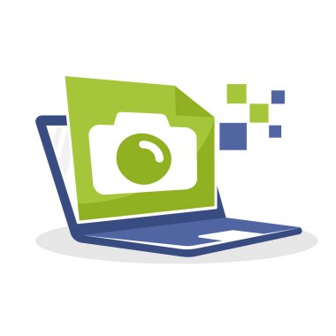 Vektör çizim simgesini fotoðraf galeri medya kavramı ile