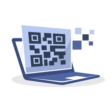 Vektör çizim simgesini online Qr kod jeneratör hizmet anlayışı ile