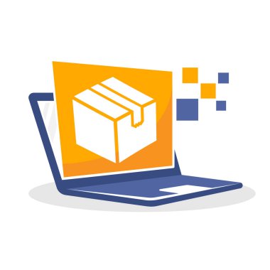 Vektör çizim simgesini online paket erişim izleme kavramı ile