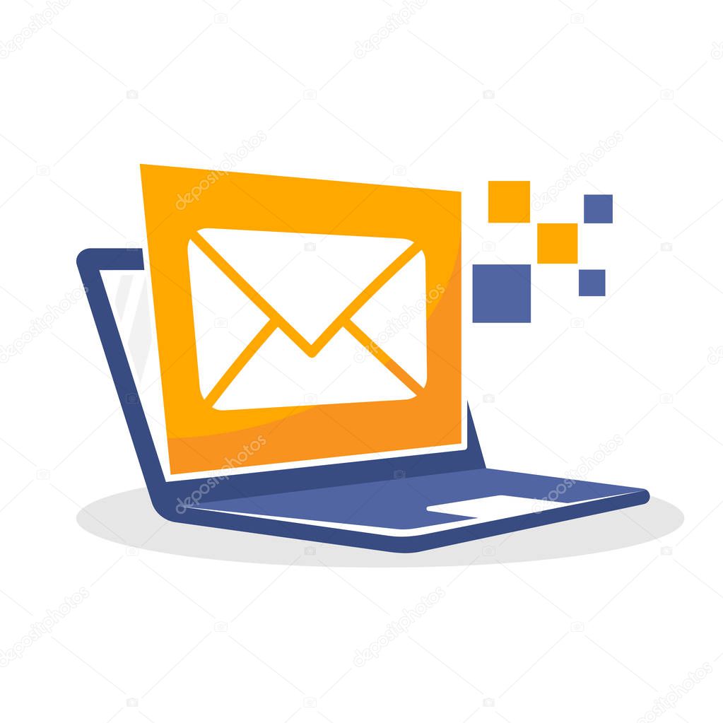 Vector illustration icon with electronic mail access concept