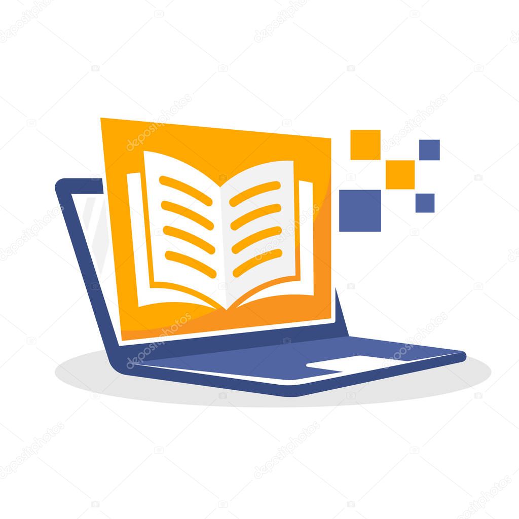 Vector illustration icon with the concept of online reading media