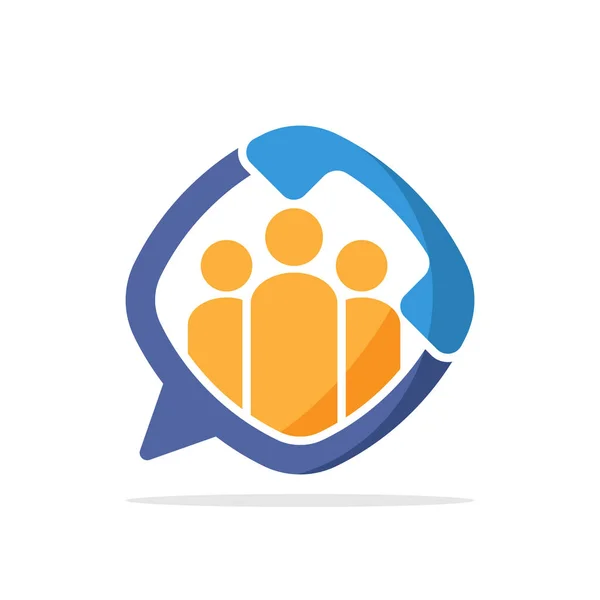 Ikona Ilustracji Wektorowych Koncepcją Telefonicznych Usług Komunikacyjnych Dla Wsparcia Społeczności — Wektor stockowy